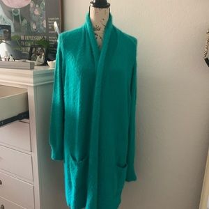 Long cardigan aqua color, new with out tags
